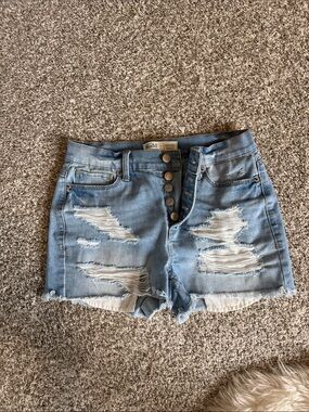 Mudd Light Blue Distressed Jean Shorts
